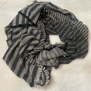 Kit and Ace Black and Gray Striped Scarf